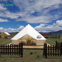 Tente de luxe imperméable légère ignifuge pour 4 personnes 5m 6m tipi toile de coton yourte camping cloche tentes glamping pour événements