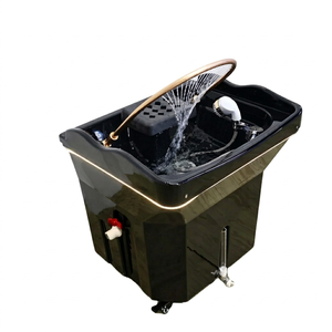 Kisen Modern Portable Shampoo Basin & Salon Sink with 60L Water Tank <b>LED</b> <b>Light</b> Heater Dome for Bathroom and Gym Use - Product Image 1