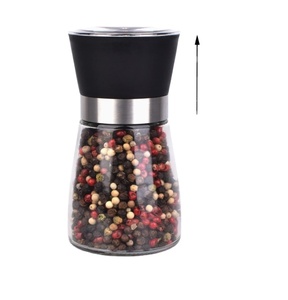 Pot à épices <span class=keywords><strong>en</strong></span> <span class=keywords><strong>verre</strong></span> lisse de 180 ml, certifié FDA CE LFGB, pour la cuisine et la restauration, hermétique, résistant à l'humidité, <span class=keywords><strong>avec</strong></span> couvercle doseur. - Product Image 1