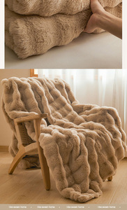 Manta de sofá de siesta de oficina de terciopelo Coral individual de confort cálido grueso de invierno - Product Image 3