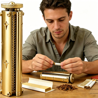 Machine à rouler les cigarettes rétro en laiton avec engrenage manuel, injecteur de tabac, gadget pour fumeurs, machines à rouler le tabac