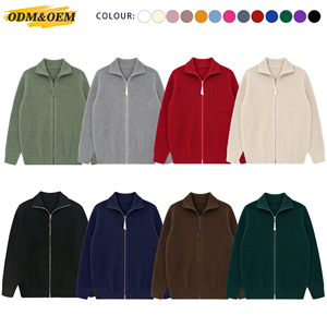 Cardigan in Maglia a Coste di Alta Qualità con Tasche Laterali, Collo Alto e Zip Frontale - Product Image 4