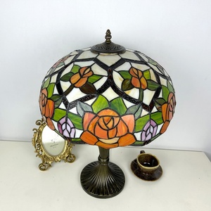 LongHuiJing 16 Inch Stained Glass Rose Floral European Table Lamp LED Desk Lamp Flexible Simple AC - Product Image 6