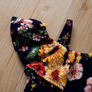 Robe de soirée en satin à bretelles croisées et dentelle, motif floral, pour filles - Vente en gros - Product Image 3