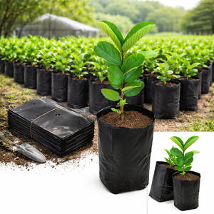 Bolsas de Cultivo de Plástico Negras con Orificios Transpirables para Plantar Plántulas de Flores, Bolsas de Jardín de Polietileno para Exteriores al por Mayor - Product Image 1