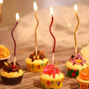 6 Velas Curvas para Bolo, Toppers de Cupcake para Aniversário e Chá de Bebê, Suprimentos de Decoração para Festas de Casamento - Product Image 5