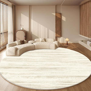 พรมทรงกลมหรูหราเบาๆ ลายนามธรรม ผ้าเลียนแบบแคชเมียร์ สำหรับห้องนั่งเล่น ห้องนอน ตกแต่งบ้าน 4-0046 - Product Image 5