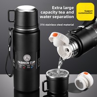 Bouteille d'eau isotherme Xuzhen en acier inoxydable 316 grande capacité, double usage, avec poignée, vente en gros directe usine