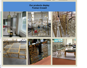 Venta directa de fábrica, Panel dorado de acero inoxidable cortado con láser, pantalla de partición para interior de oficina en casa, pantalla divisoria de pared para restaurante - Product Image 5