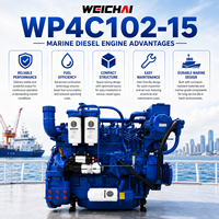 Moteur diesel turbocompressé Weichai WP4 Series WP4C102-15 102HP pour propulsion marine, bateaux de pêche, bateaux de travail, exportation