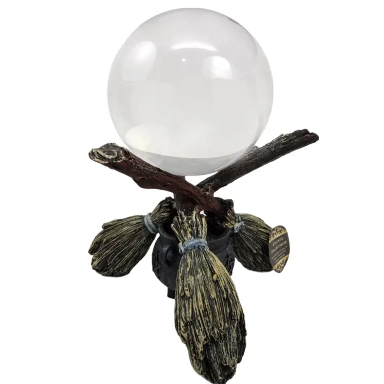 Figura de espantapájaros con bola de cristal y poción, figurita de Fénix, vidente, cubrebocas de cristal