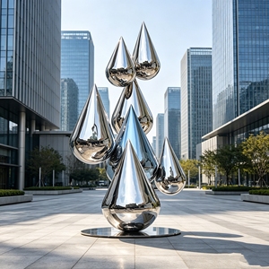 Sculpture en acier 304 moderne et colorée 133S en forme de cœur creux, installation artistique métallique pour centre commercial et aménagement paysager public - Product Image 6