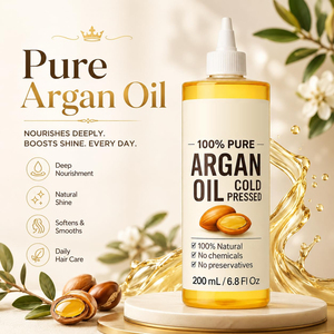 Aceite de Argán Puro de 200 ml, Aceite Portador Marroquí Prensado en Frío <span class=keywords><strong>para</strong></span> el Cuidado del Cabello y <span class=keywords><strong>la</strong></span> Piel, Precio al por Mayor - Product Image 2