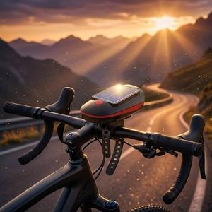 Lumière de <span class=keywords><strong>vélo</strong></span> solaire ABS, <span class=keywords><strong>klaxon</strong></span> 120 dB, phare de <span class=keywords><strong>vélo</strong></span> LED rechargeable, étanche IPX4, haute visibilité, sécurité pour la conduite nocturne - Product Image 6