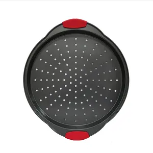 Home Kitchen Bakeware 12 Inch Non-Stick Pizza Pan Carbon Steel Round Pizza Cake Baking Tray With Holes