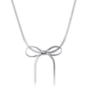 LT-C-<strong>7</strong> Women's Stainless Steel Simple Luxury Pendant Necklace Cross-Border Bow-Style Bracelet Versatile for Cold Style for Gift - Product Image 5