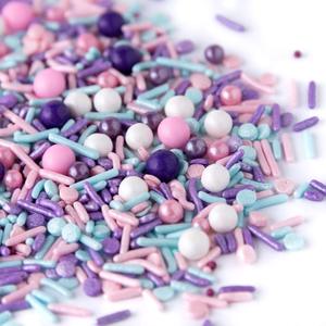 Perlas de Azúcar Comestibles en Colores <span class=keywords><strong>Pastel</strong></span> Rosa, Morado y Azul, Mezcla de Chispas Decorativas Comestibles - Product Image 1