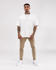 T-Shirt Oversize da Uomo Comoda in Cotone 100% Nero Casual con Stampa Solida Traspirante e Dettaglio Elegante di Drappeggio - Product Image 3