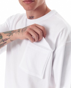 OEM personnalisable 100% coton surdimensionné hommes Streetwear T-Shirt haute qualité cousu lourd couleur personnalisée longue conception vierge personnalisée - Product Image 6