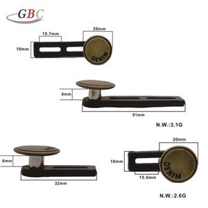 17MM métal réglable démontage rétractable jean taille bouton Style tige extenseur pour <span class=keywords><strong>pantalon</strong></span> ceinture - Product Image 3