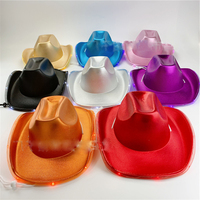 Ul4200un nuovo cappello da Cowboy con LED in molti colori materiale di paillettes per adulti bambini di nuovo le feste di diploma della scuola altre esibizioni arrivano