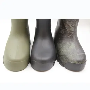 Venta al por mayor 2024 gran oferta de las mujeres de EVA Botas de lluvia inferior antideslizante cinturón de hierro Cordón de la rodilla botas