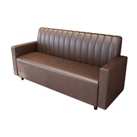 Ensemble de sièges de restaurant en cuir et table en bois pour café, bar, salle à manger, mobilier de bar commercial
