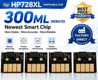 Cartucho de Tinta Compatible OCBESETJET de Alta Capacidad de 300 ml, Chip Inteligente Desechable, Chip 728XL Nuevo para HP DesignJet T730 T830