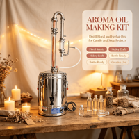 Appareil de distillation de fleurs pour hydrolat de menthe, petit modèle en acier inoxydable pour usage domestique et bricolage d'aromathérapie