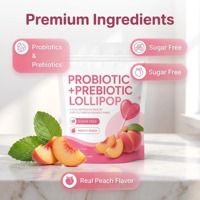 Sucettes probiotiques sans sucre pour femmes, saveur pêche, avec vitamines, pour l'équilibre digestif et le soutien immunitaire, collation pour femmes, OEM ODM