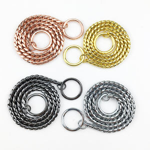 फैक्टरी गर्म-बिक्री फैशन बहु-रंग का गला घोंटना नाग पी श्रृंखला कुत्ते कॉलर चांदी सोने की चेन हार थोक - Product Image 4