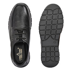 Chaussures formelles en cuir véritable pour hommes, chaussures de bureau et de mariage faites à la main en cuir de vache à lacets - Product Image 4