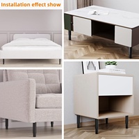 4 pièces Pieds de meuble modernes robustes réglables en acier laminé à froid pour chambre à coucher, pieds de table, pieds de remplacement pour armoire et canapé, quincaillerie