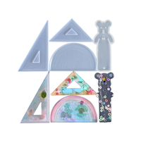 AINIKA Kristall-Set Kreatives Dreieck-Herz Schmuck-Lern-Dekorations-Lineal Umweltfreundliche Moderne Silikonform