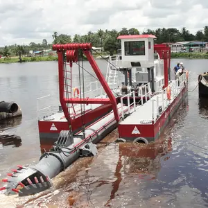 Small Dredger With Cutter Head In River Dredging