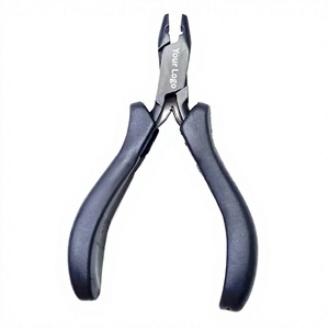 Pince professionnelle pour extensions de cheveux, poignée antidérapante, acier inoxydable, outil pour micro-anneaux, usage en salon, maintien robuste - Product Image 1