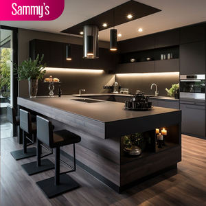 Mobili da Cucina Modulari in Acciaio e Alluminio con Ante in Vetro Temperato Moderno Set Completo Include Rubinetto e Cestello Estraibile - Product Image 1