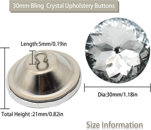 1.18 "pha lê bọc nút, rõ ràng tinh thể Rhinestone nút bắt chước kim cương sofa nút cho tufting DIY thủ công Sofa giường - Product Image 3