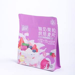 ถุงพลาสติกใส่อาหารแบบก้นแบนพิมพ์โลโก้ตามสั่ง สำหรับผลไม้อบแห้งออร์แกนิก แบบซิปล็อคตั้งได้ พร้อมพิมพ์ลาย บรรจุภัณฑ์เกรดอาหาร - Product Image 1