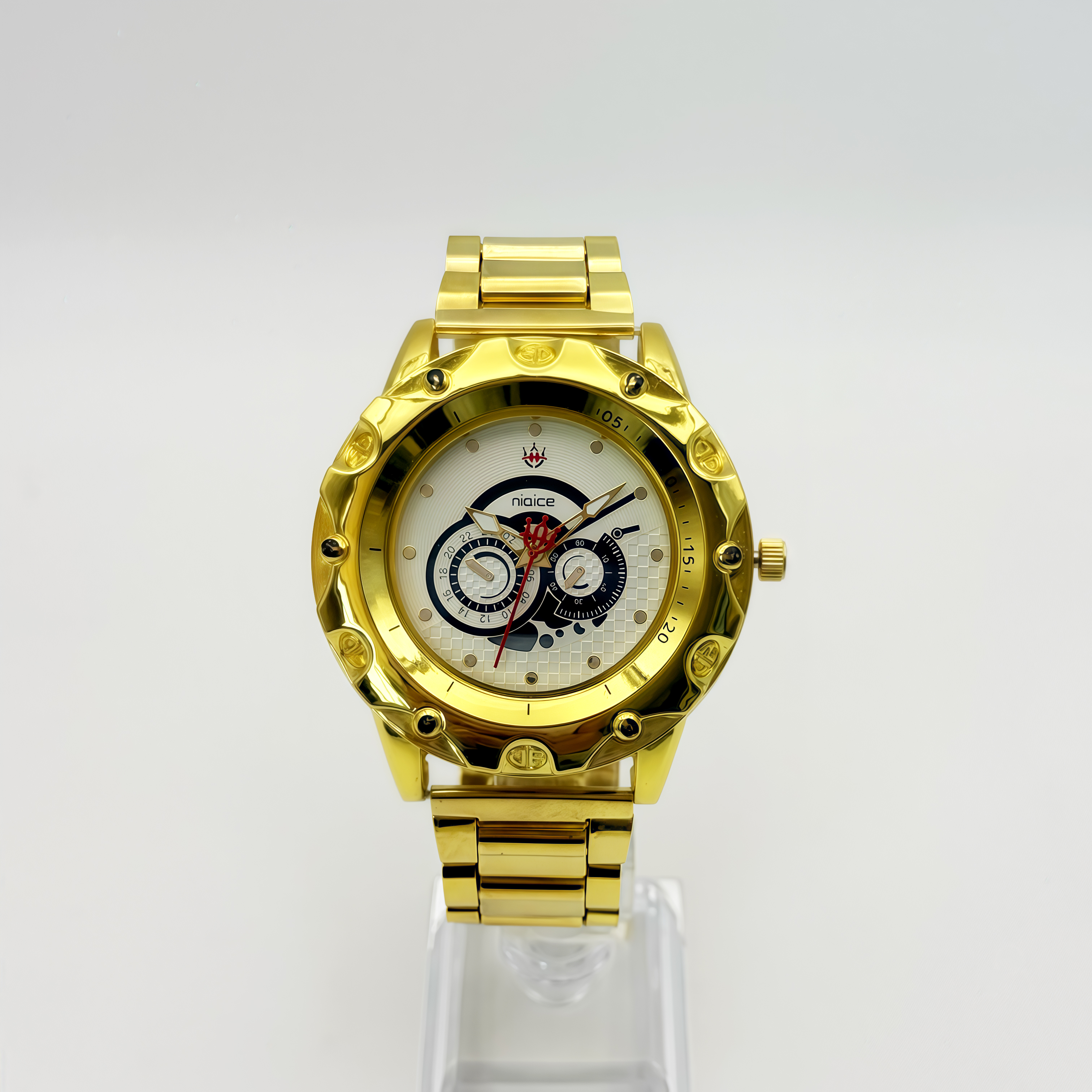golden white dial