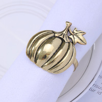 Anneau de serviette en métal bronze antique de haute qualité, réaliste et effrayant, en forme de citrouille, artisanat en alliage pour Halloween, maison hantée, banquet, dîner