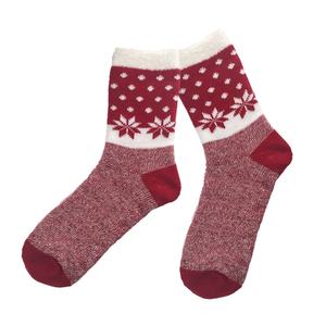 Aloe Christmas Crew <strong>Socks</strong>-Eco-Friendly Thick Fluffy Knit <strong>Socks</strong> with Snowflake Design for Winter Daily Use - Product Image 1