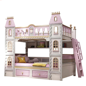 Nuovo letto a castello per bambini in legno massello in stile europeo con spazio contenitore, letto a forma di castello dei sogni personalizzato per <span class=keywords><strong>camerette</strong></span> <span class=keywords><strong>da</strong></span> bambina - Product Image 5
