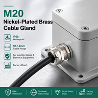 Presse-étoupe M20 en laiton nickelé, étanche IP68, raccord de câblage industriel, accessoires de presse-étoupe métrique en acier inoxydable