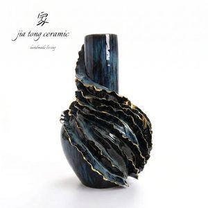 JIATONG Handmade Ceramic <strong>Vase</strong> Beige <strong>3D</strong> Floral for Home Decor OEM Jingdezhen - Product Image 2