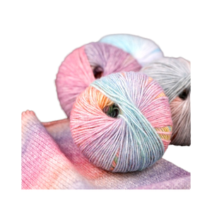 2025 thỏa thuận tốt nhất thân thiện với môi trường handmade Gradient len đan dòng bánh nhuộm phun len may dệt tái chế đan tay - Product Image 4