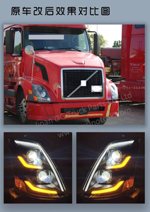 2004-2017 VO-LVO VNL Full LED Headlights Update Crystal <strong>Lampshade</strong> (No <strong>Pattern</strong>) - Product Image 5