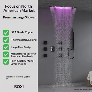 Cross-border 35*12inch Stainless Steel Hotel Use Ceiling-Mounted Concealed Digital Display LED Matrix <b>Shower</b> BXW-001 LED Display - Product Image 3