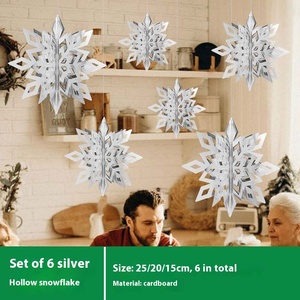 Décorations de Noël suspendues DAMAI, flocons de neige, guirlande de flocons de neige 3D scintillants pour Noël, Nouvel An, fête, décoration de la maison - Product Image 5