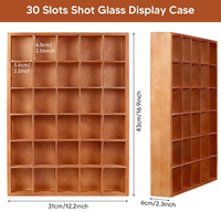 Présentoir mural en bois pour 30 verres à shot, boîte à effets d'ombre en bois, support de collection pour verres à shot, pour la décoration de bar à domicile